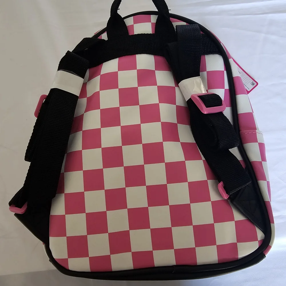 Barbie Pink Checkered Kids Backpack